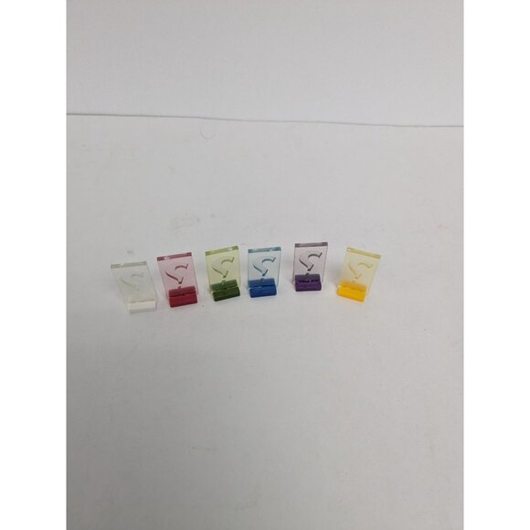 2008 Clue Board Game Replacement Pawns Movers Tokens Pieces Set of 6 - Picture 1 of 4